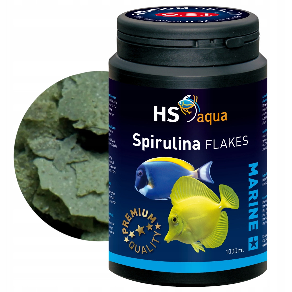 Hs Osi Marine Spirulina Flakes 1000 ml krmivo pro mořské ryby