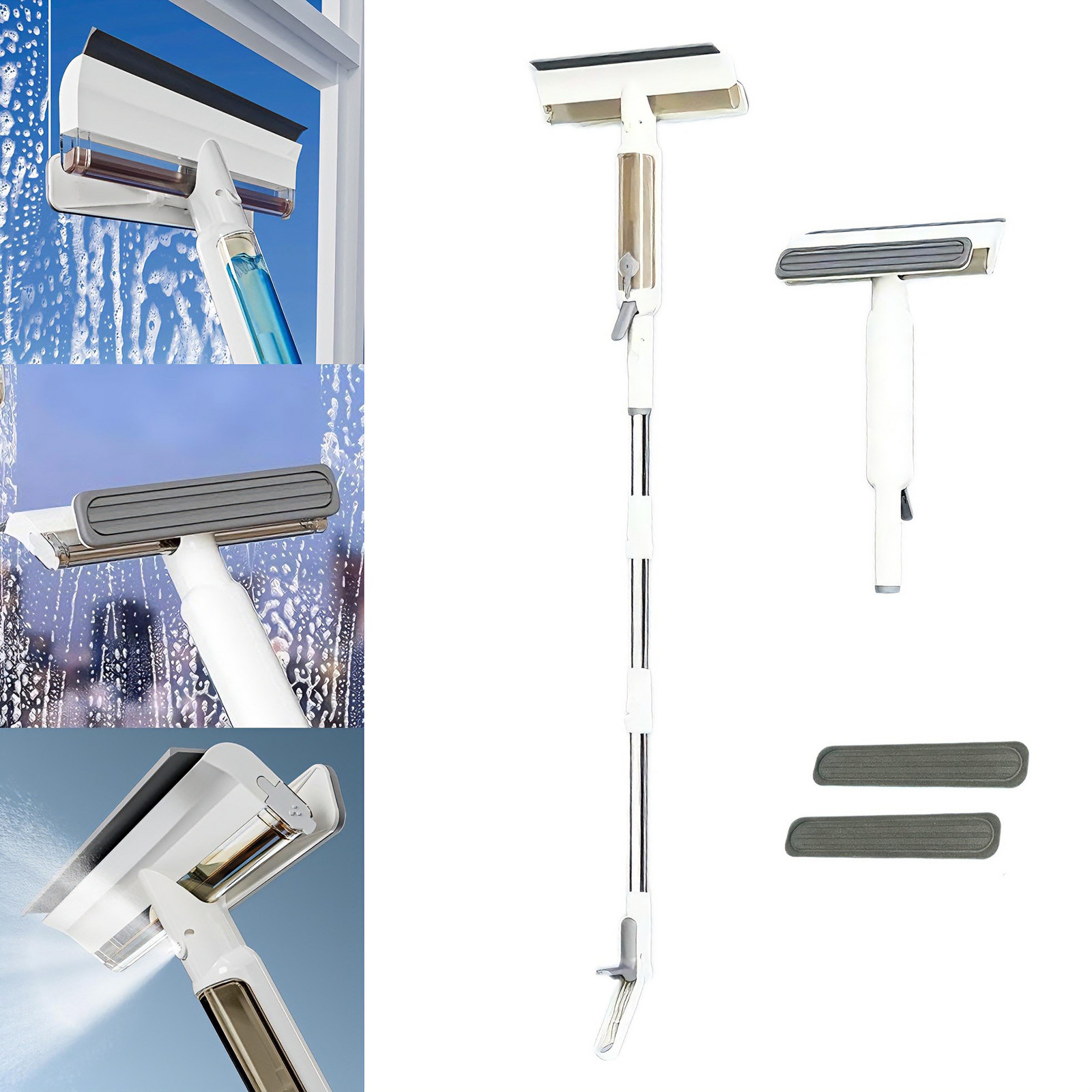 Kombinovaný mop se stěrkou na okna Teleskopická tyč 2 x houba