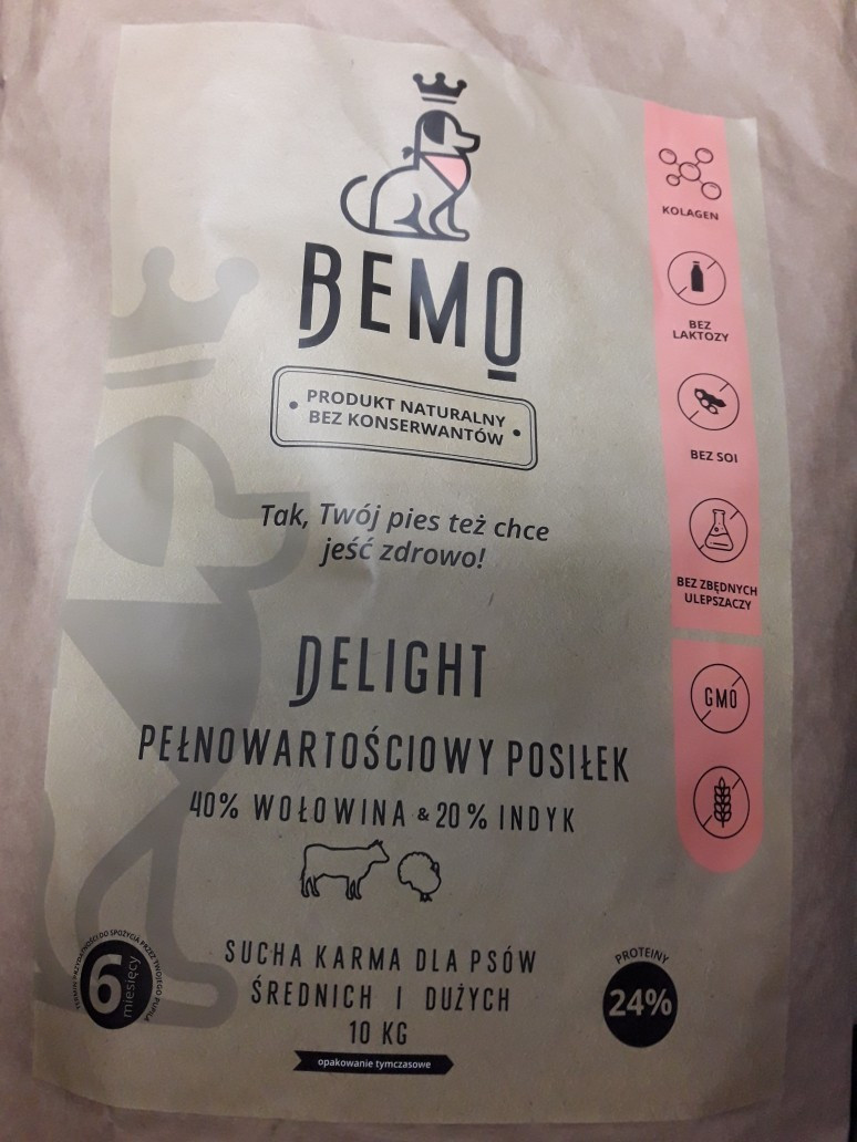 Suché krmivo Bemo Delight krůta+hovězí maso pro velké a střední psy 10 kg
