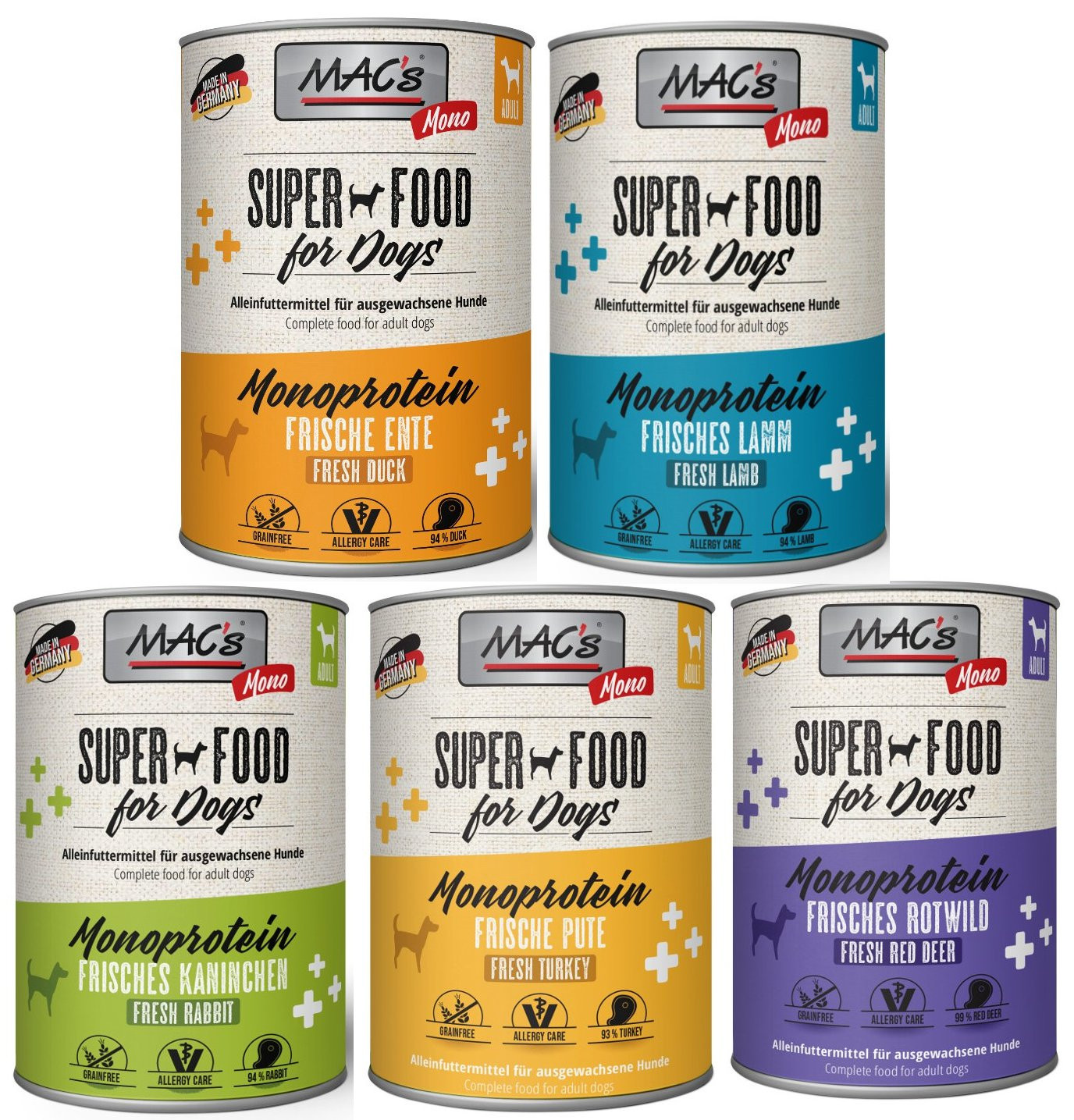 MAC's Dog Monoprotein Krmivo mokré pro psy Mix Mono 5x400g