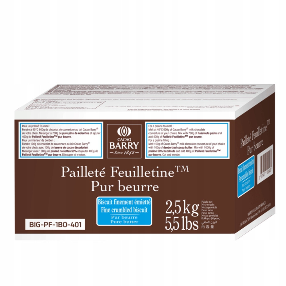 Cacao Barry bisquit Paillete Feuilletine 2,5kg