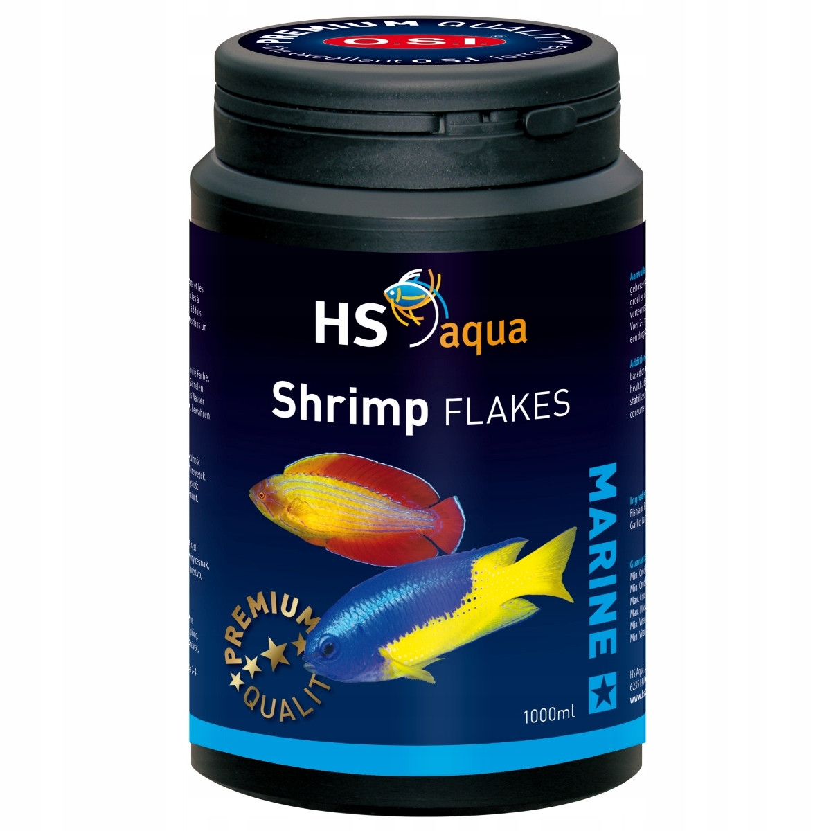 Hs Osi Marine Shrimp Flakes 1000 ml krmivo pro mořské ryby, vločky