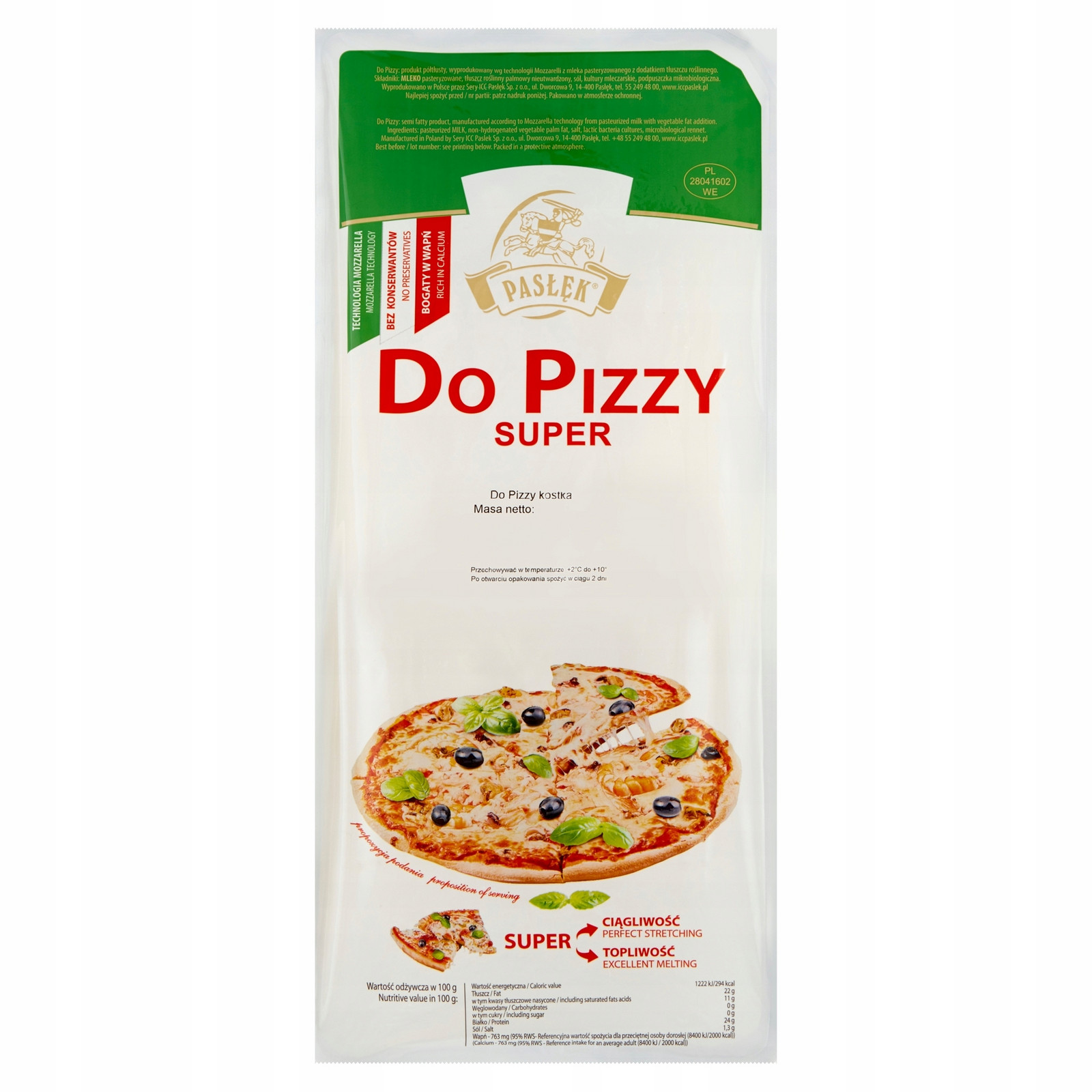 Pasłęk Po Pizzy Polomastný produkt kostka 2 kg