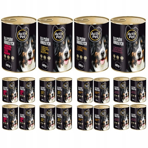 Krmivo mokré pro psa mix chutí 20x400g Activ Pet