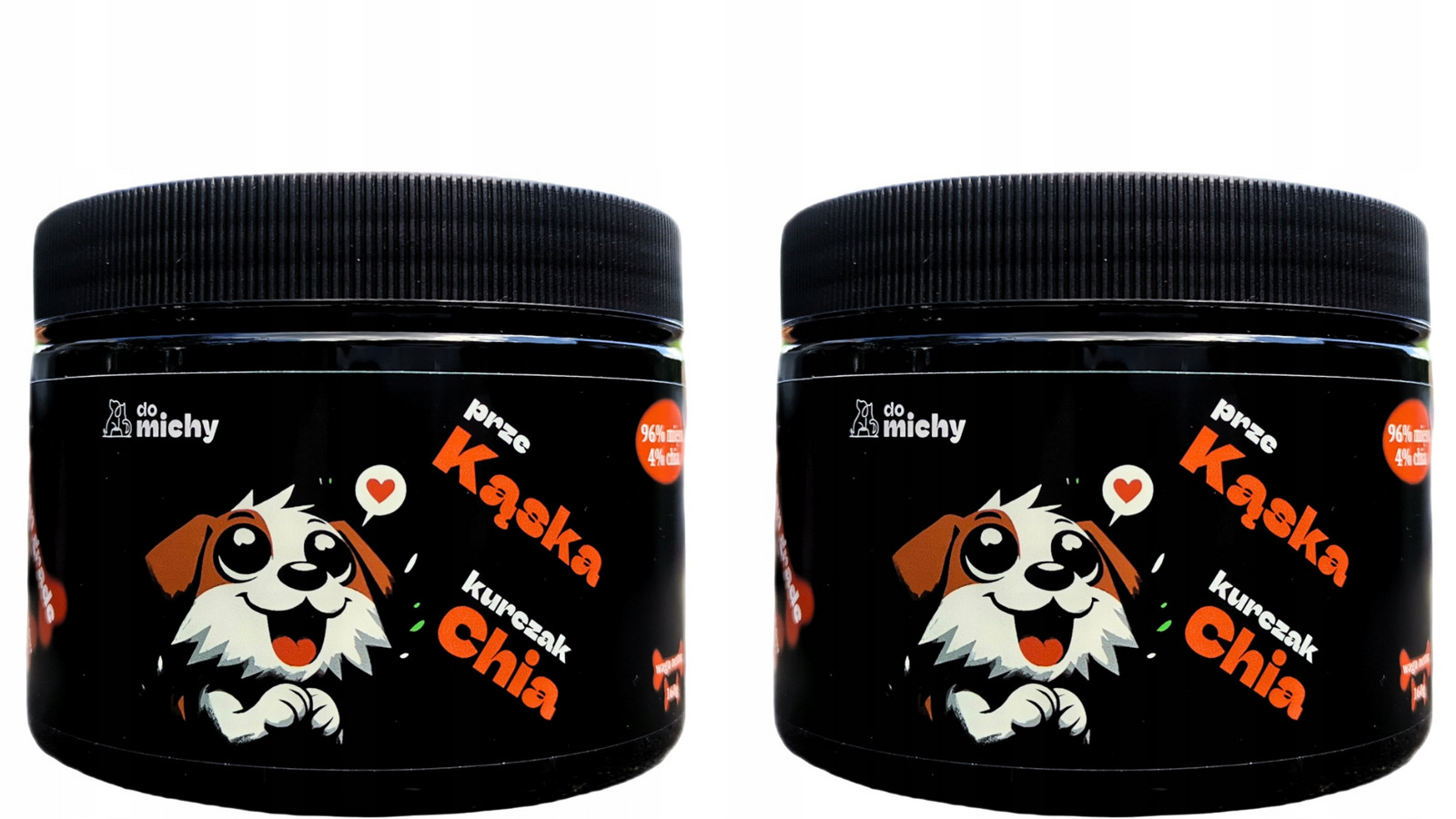 Do michy 2x Svačinka doplněk kuře 96% Chia 4% 2x160g Human grade