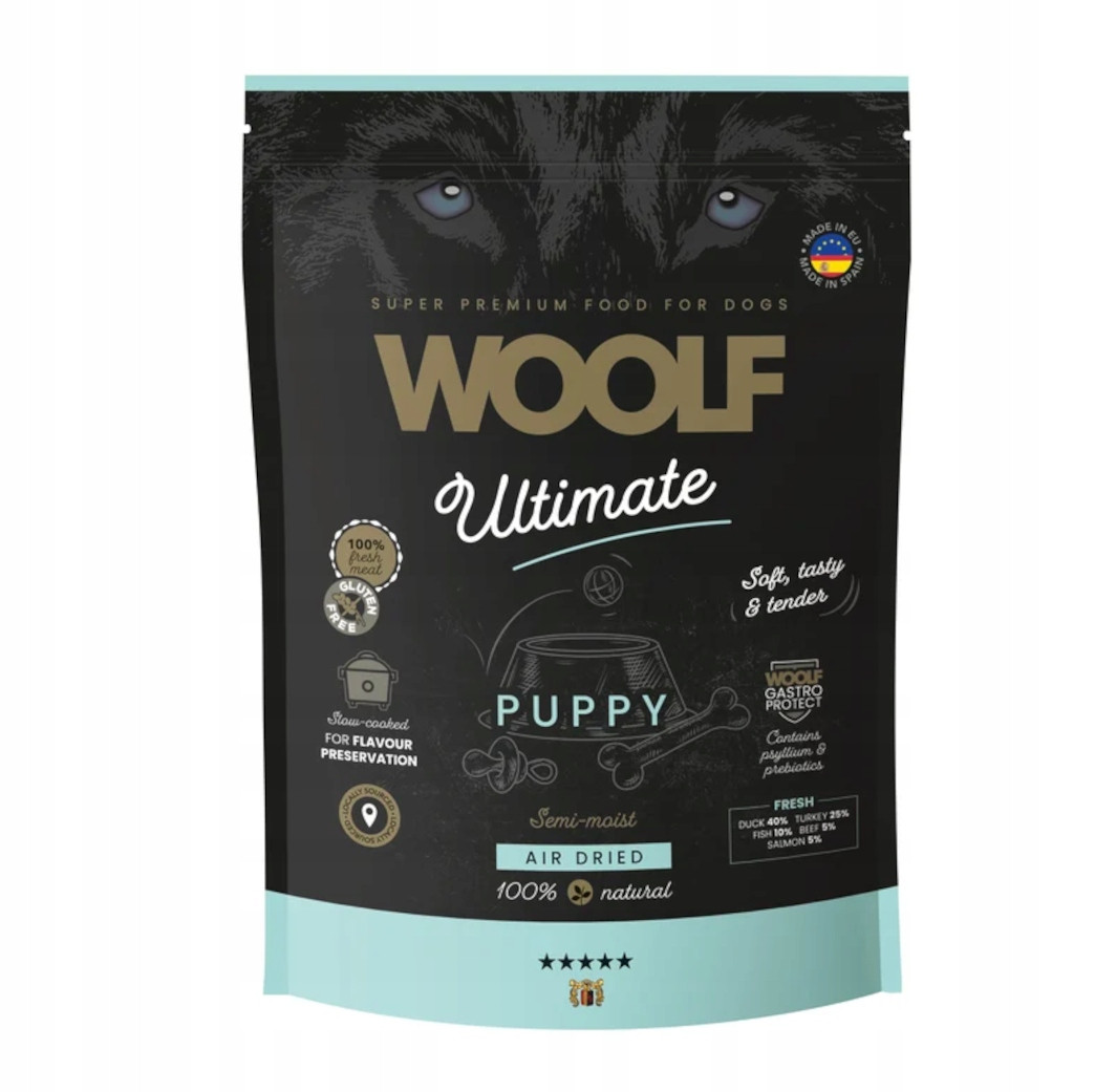 Woolf Ultimate Dog Puppy Duck with Turkey 1kg Kachna Krůta Polovlhká