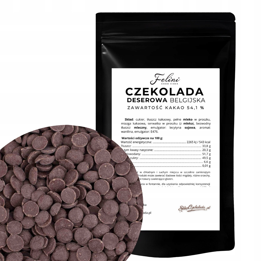 Felini čokoláda dezertní belgická 54,9% 1kg