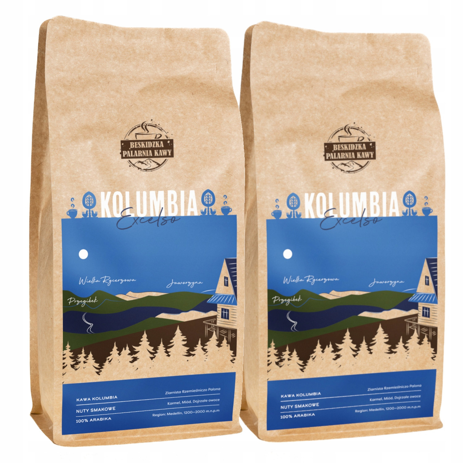 Čerstvě Pražená Káva Zrnková Kolumbie Excelso 1KG 100% Arabica Speciality