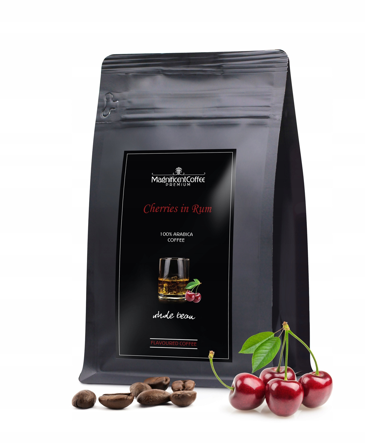 Káva zrnková ochucená Třešně V Rumu 500g