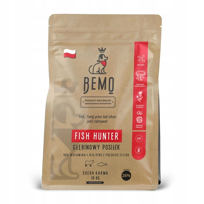 Bemo Fish Hunter Hovězí maso s rybou střední a velká plemena M/L 10 kg