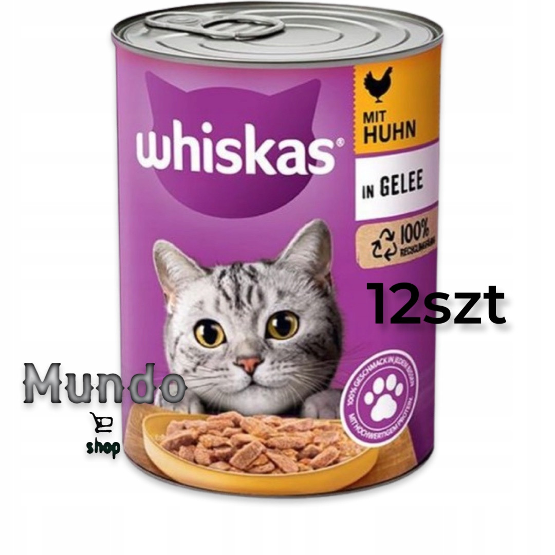 Mokré krmivo pro kočky Whiskas Kuře v želé 400 g 12 ks