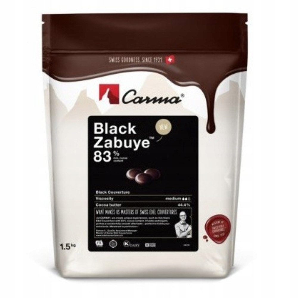 Carma tmavá čokoláda Black Zabuye 83% 1,5 kg