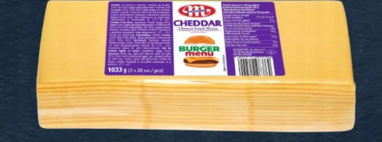 Mlekovita Burger Cheddar Tavený sýr v plátcích 1033 g (3 x 28 kusů)