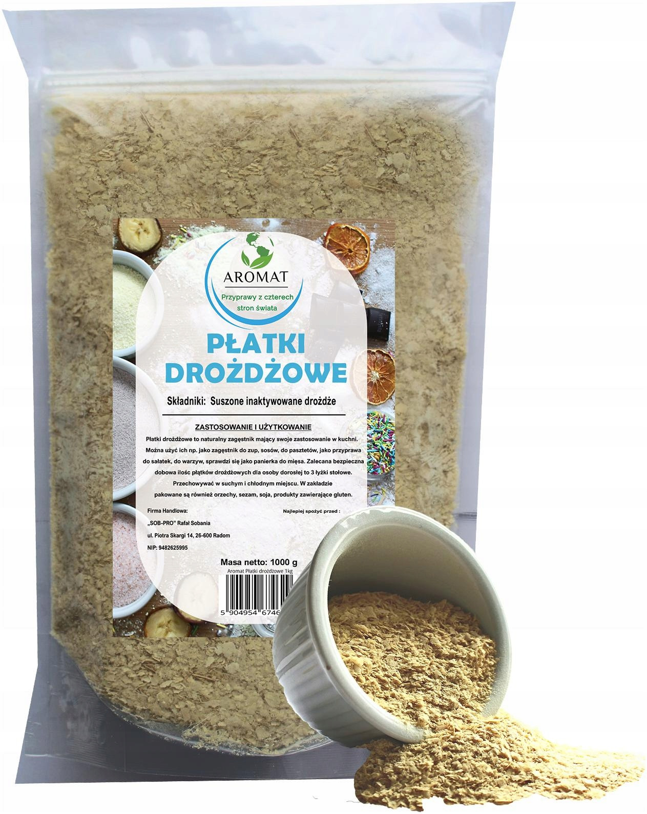 Kvasnicové Vločky Přírodní 1000G Aromat 1KG