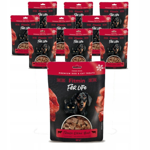 Fitmin For Life Dog Cat Dried Beef 10x30g pamlsky pro psa kočku hovězí