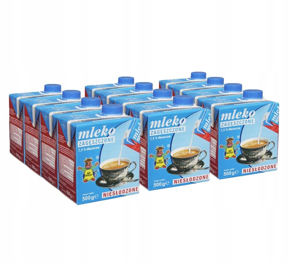 Zahuštěné mléko 7,5% neslazené 12x 500g 6 kg