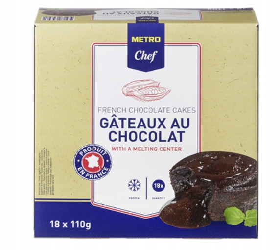 Metro Chef Fondant Čokoládové mražené sušenky 18 kusů 1,98 kg