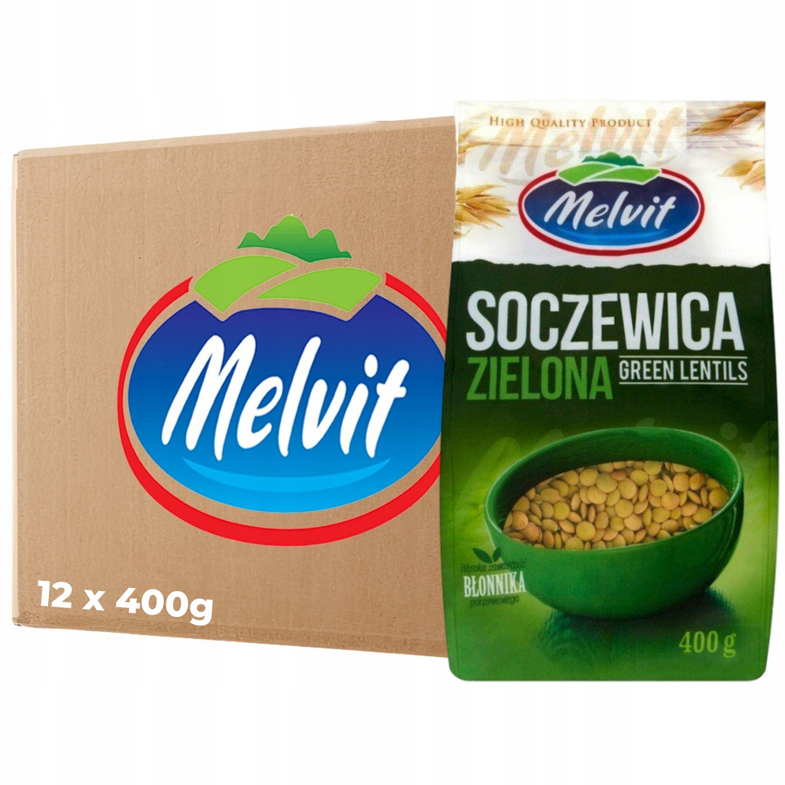 Melvit Zelená čočka 400 g x 12 kusů