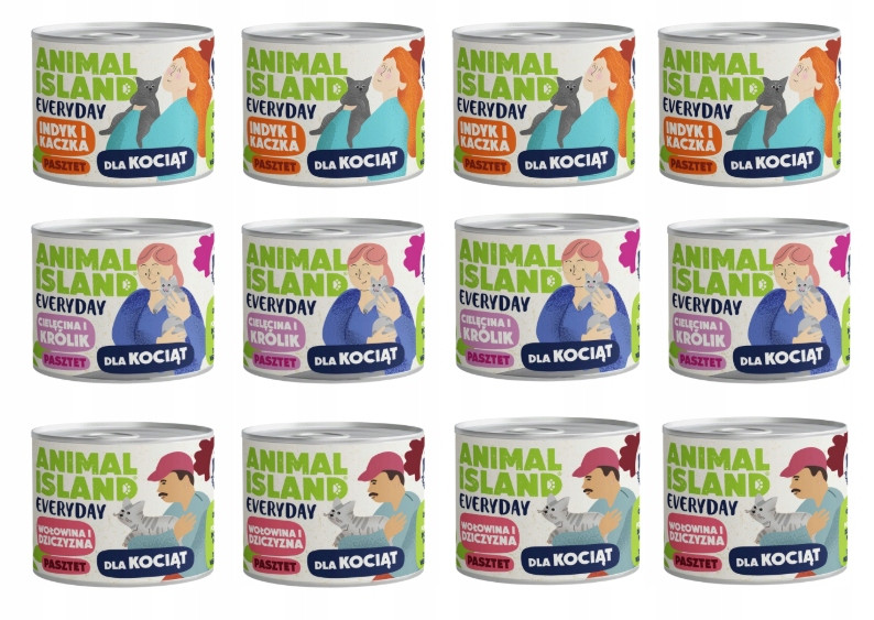 Testovací Set Animal Island pro koťata Everyday MIX Chutí 12x185g