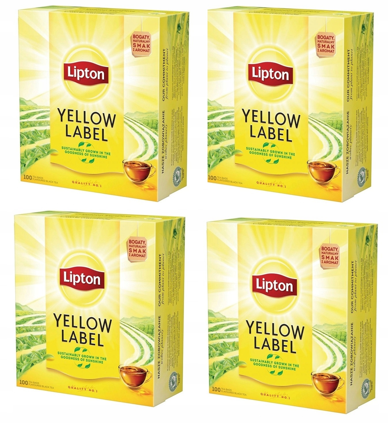 4x Čaj černý Lipton 100ks Yellow Label
