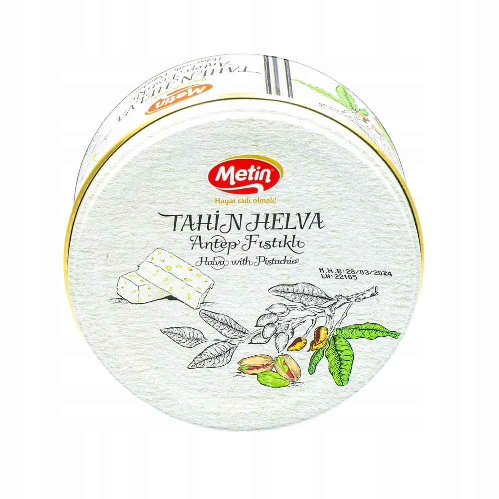 Chalva s pistáciemi plechovka 800g sezamová turecká