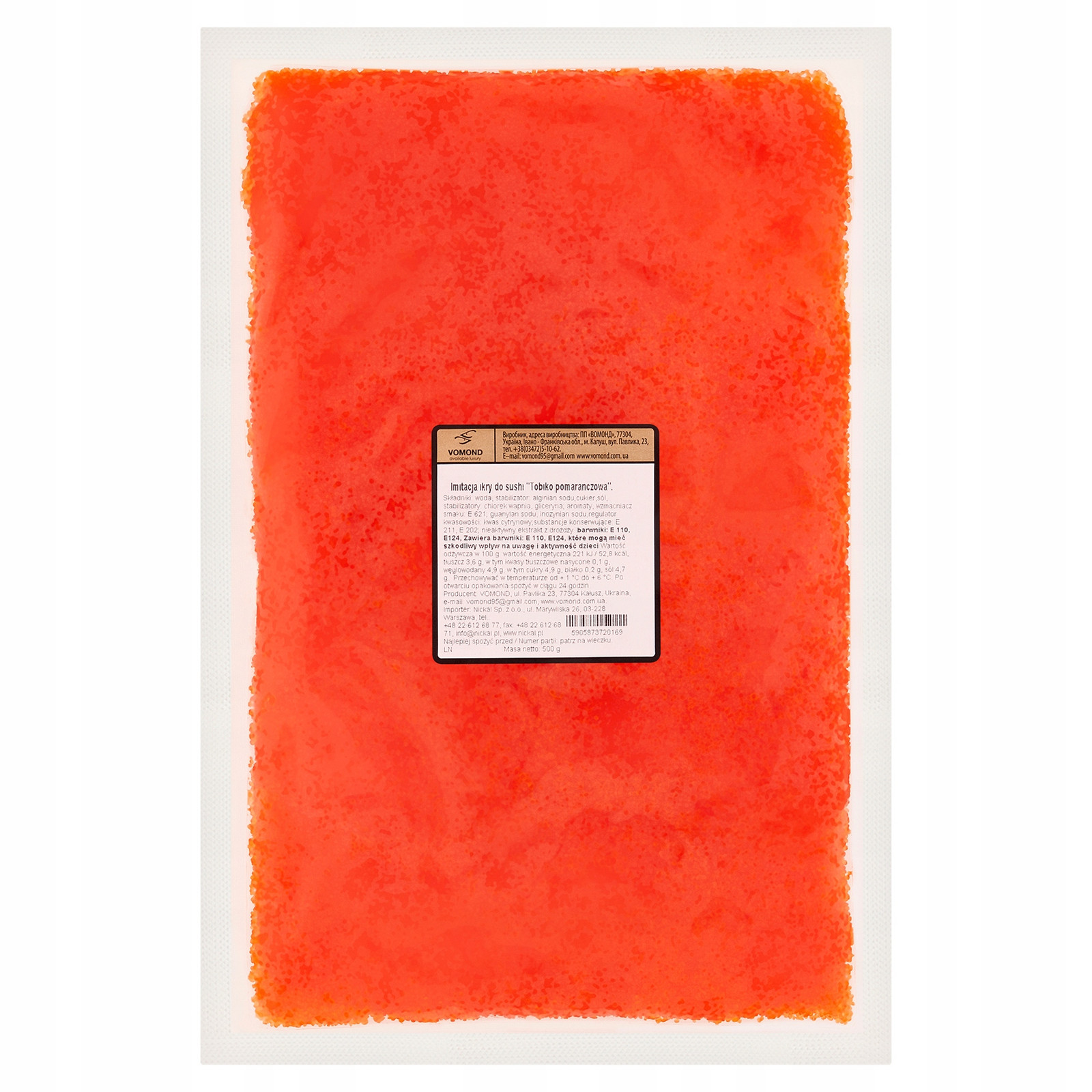 Imitace jiker na sushi Tobiko oranžová 500 g Vomond