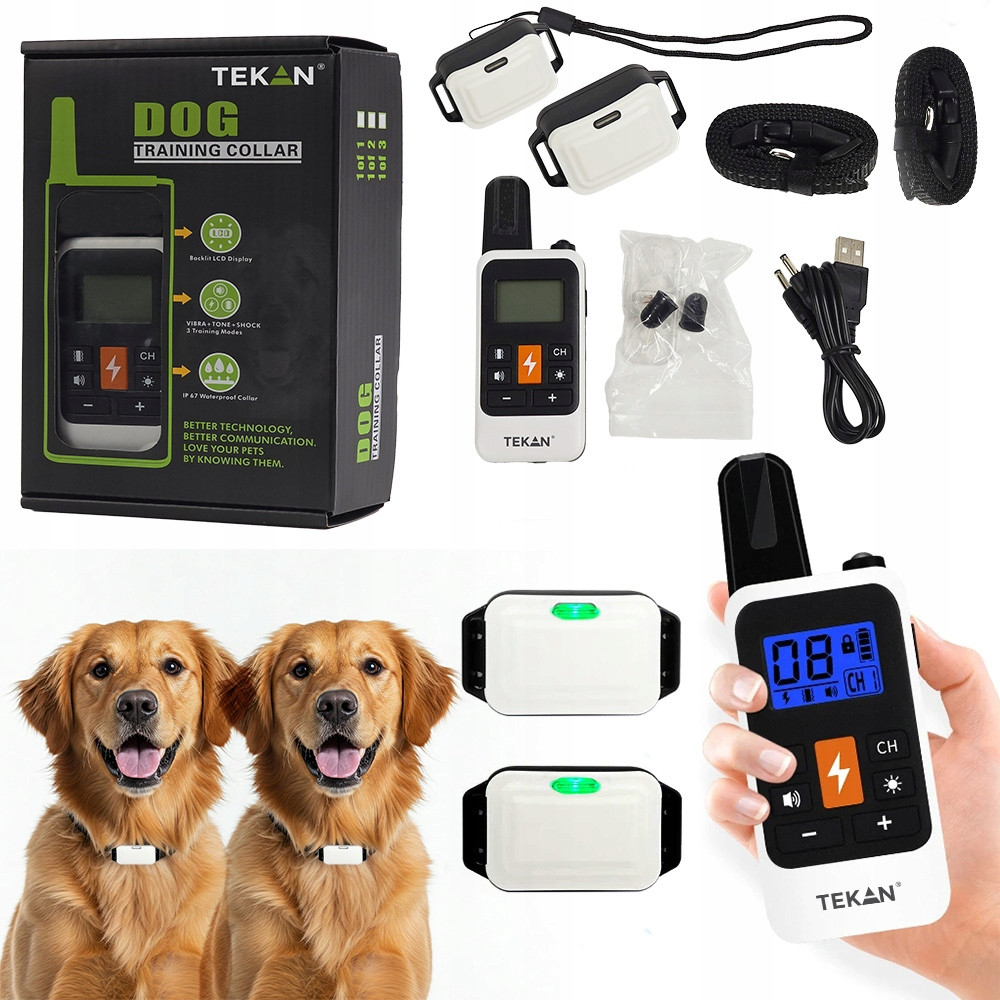 Elektrický Obojek Pro Psy Pro Dva Psy, Pilot Pro Trénink Tréninku