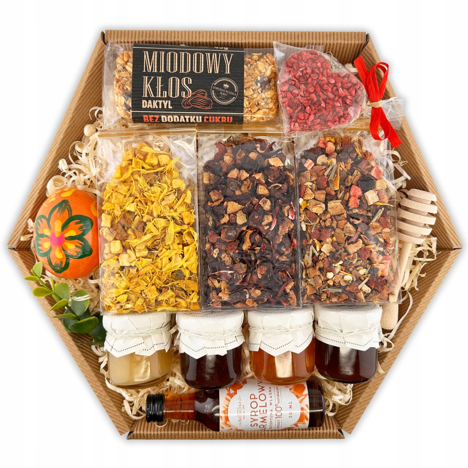 Vánoční dárkový koš na Velikonoce s čajem, velikonoční dárek