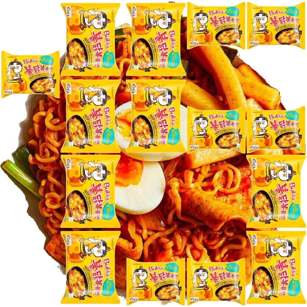 15 x Polévka Těstoviny Ramen Serowa Hot Buldak Cheese Chicken 140g Samyang