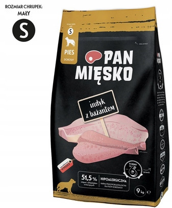 Pan Mięsko Krůta s bažantem (dospělý) křupky S Krmivo suché pro psa 9 kg