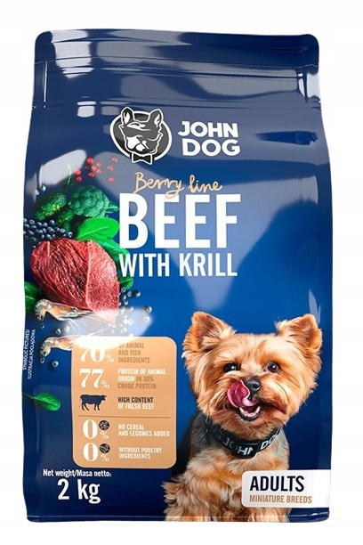 Suché Krmivo Pro Psa Hovězí S Krylem Dospělé Miniaturní Plemena John Dog 2 kg