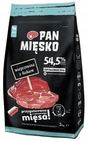 Pan Mięsko Krmivo suché pro psa vepřové a divoké křupky XL 3 kg