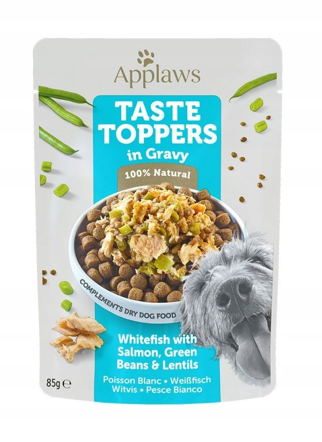 Applaws Applaws Taste Toppers Bílé ryby, losos, fazole v želé 12x85 g