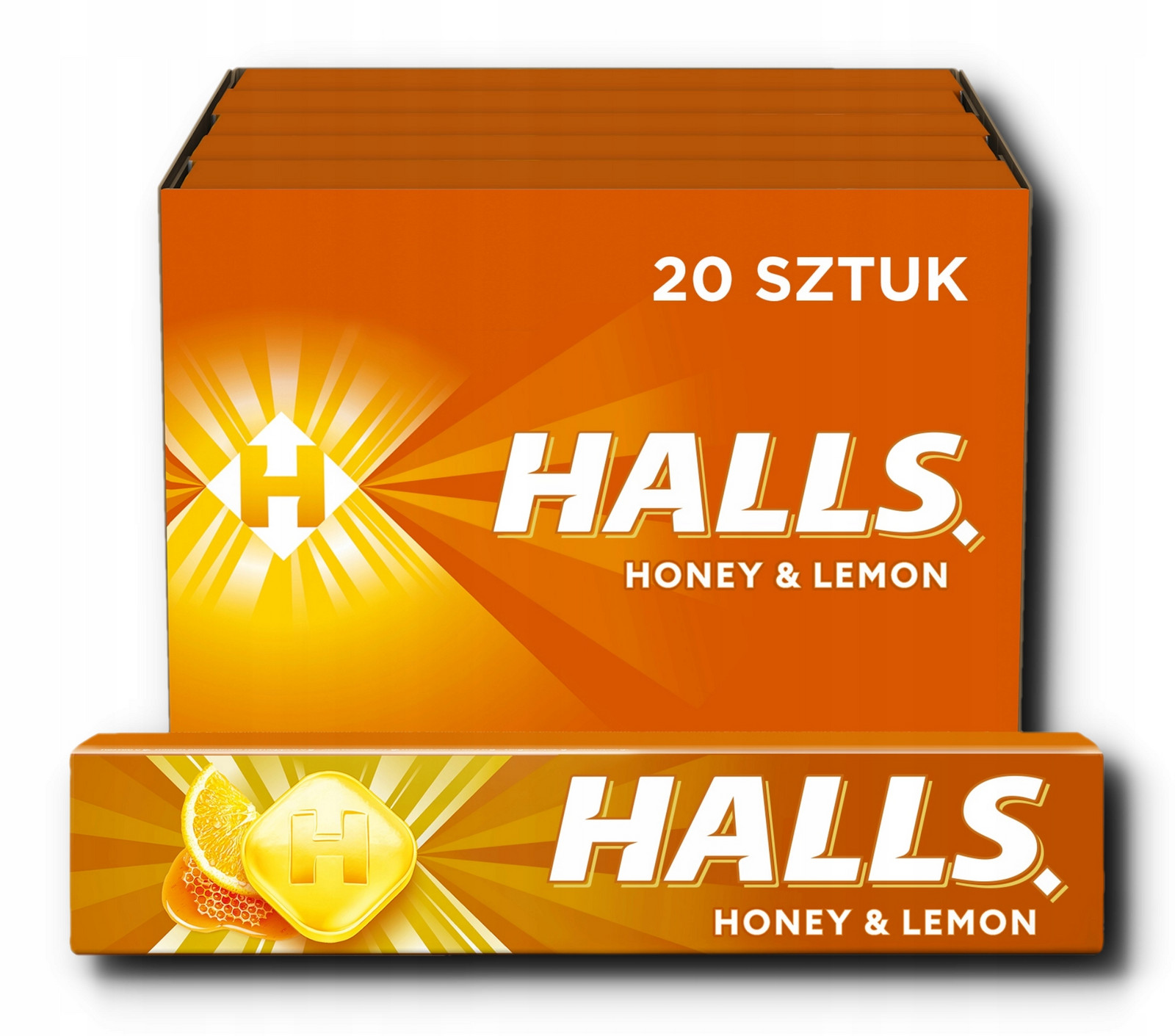 Halls Honey & Lemon Bonbóny 33,5 g x 20 kusů