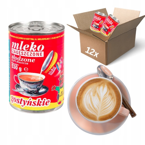 12x Zahuštěné mléko slazené gostinské 8% Sm Gostyń 500ml do dezertů