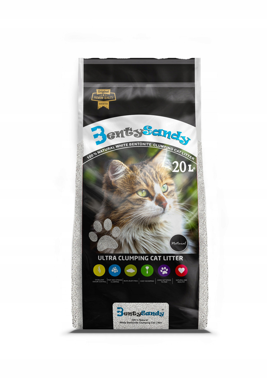Stelivo pro kočky BentySandy 20L bezprašný bentonit