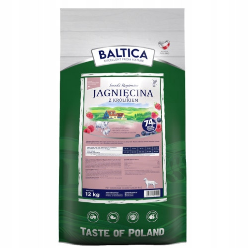 Baltica Příchutě Regionů Jehněčí s králíkem XL 12kg pro velká plemena