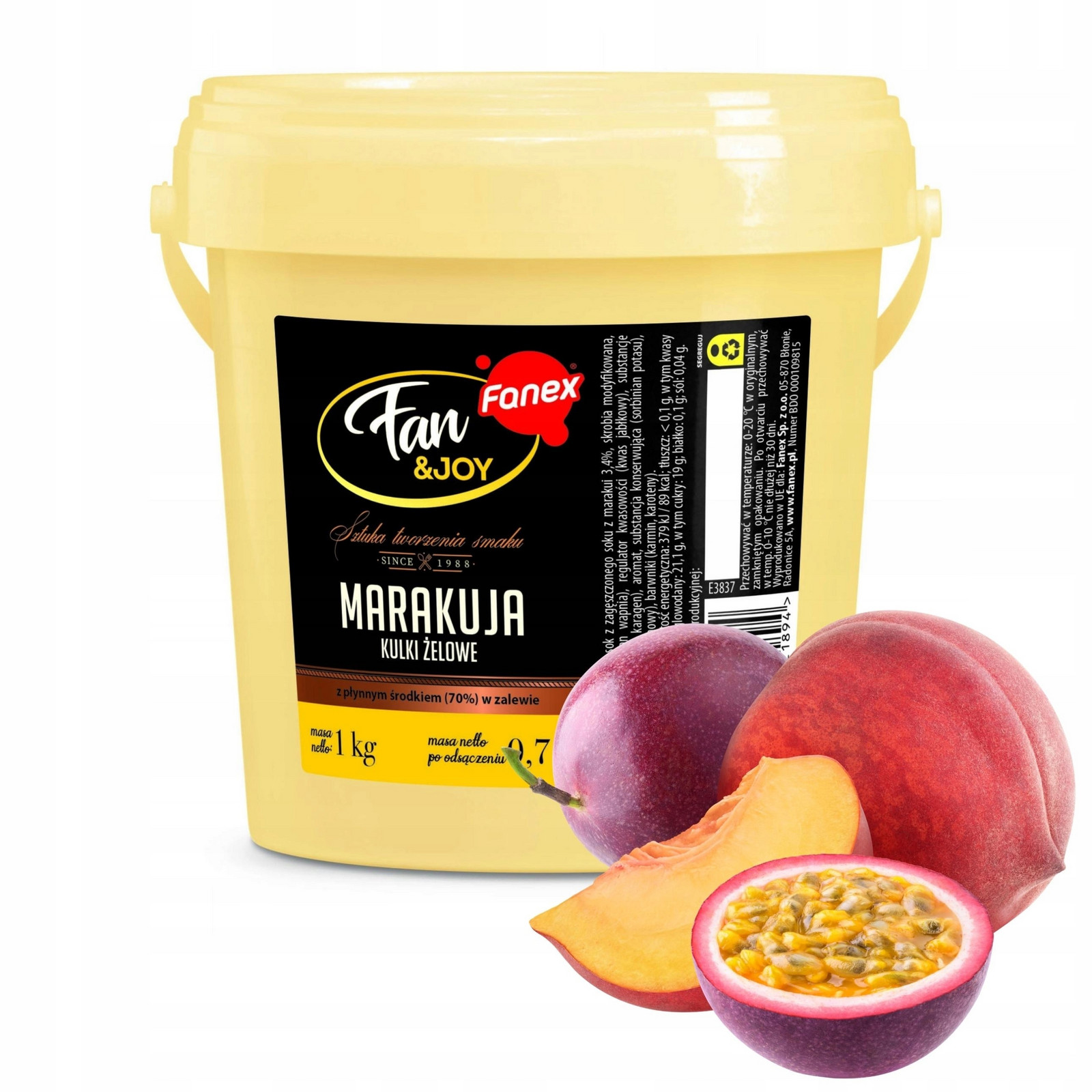 Fanex FanJoy marakuja gelové kuličky s tekutým středem v nálevu 1 kg Fanex