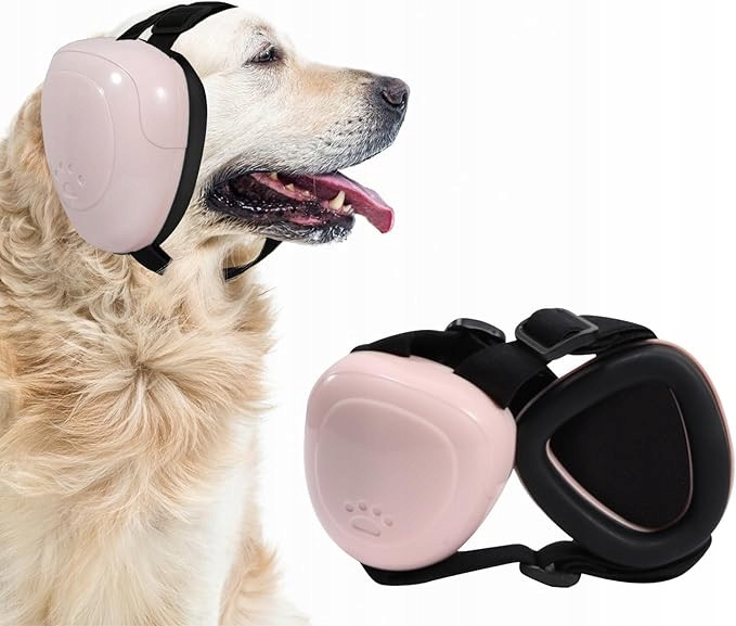 Velké chrániče sluchu pro psa Izolační protihlukové růžové náušníky