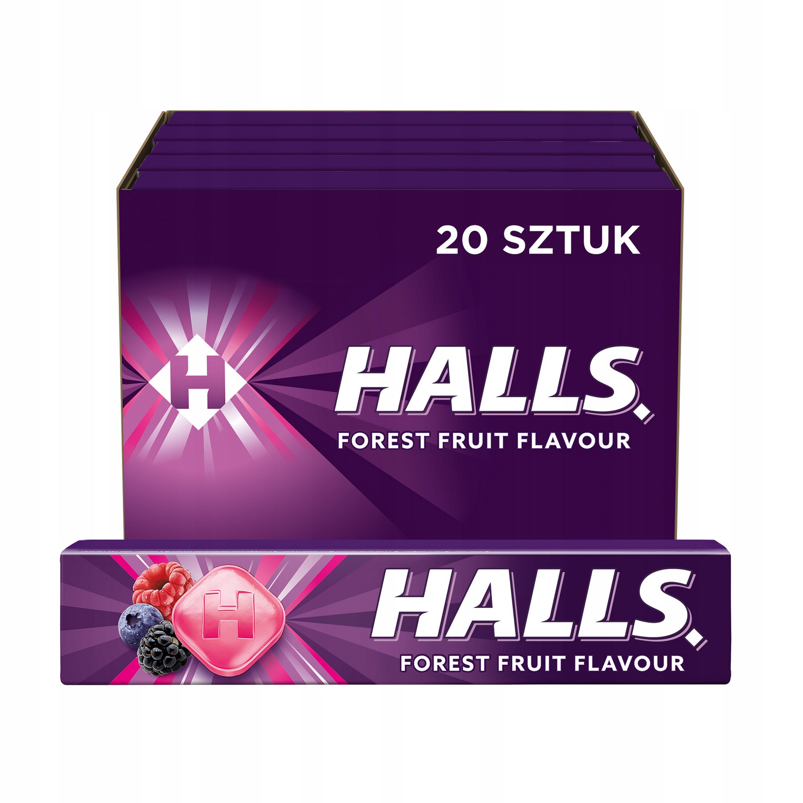 Halls Forest Fruit Flavour Bonbóny 33,5 g x 20 kusů