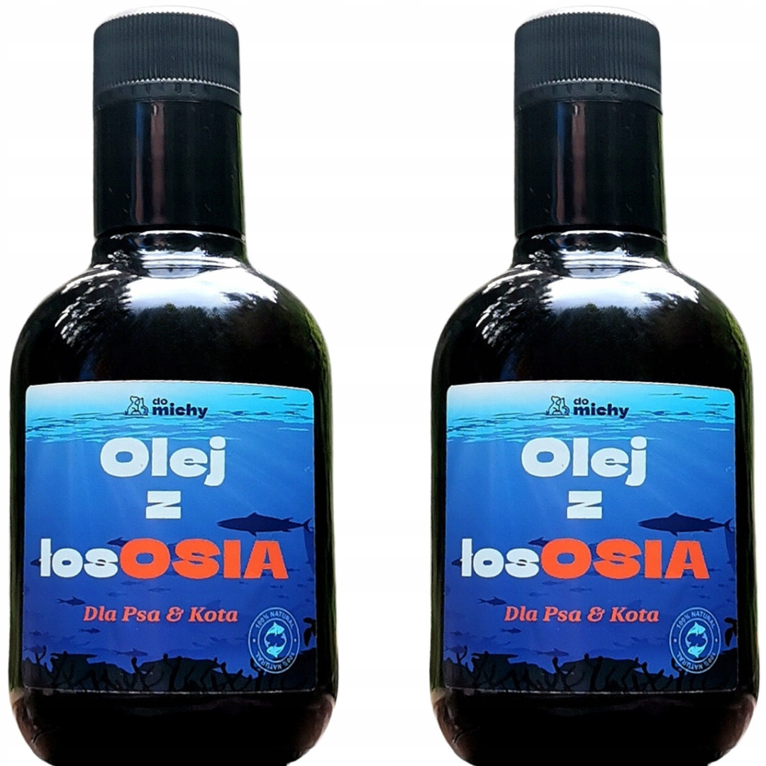 Lososový olej Do michy, Omega pro psa a kočku 2x250ml sklo Uv protect
