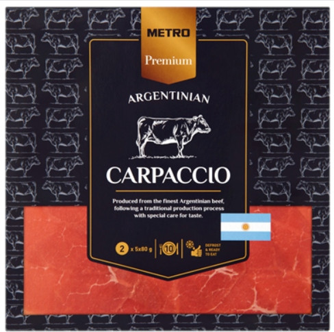 Metro Premium Hovězí argentinské carpaccio 800 g zmrazené