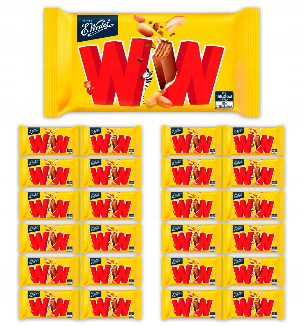 E. Wedel Ww překládané vafle 47 g x 24 kusů