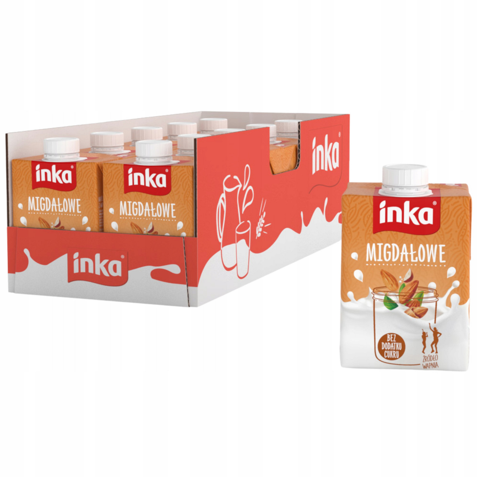 Inka Mandlový Rostlinný Nápoj S Vápníkem Bez Přidaného Cukru Vegan 10x500 ml