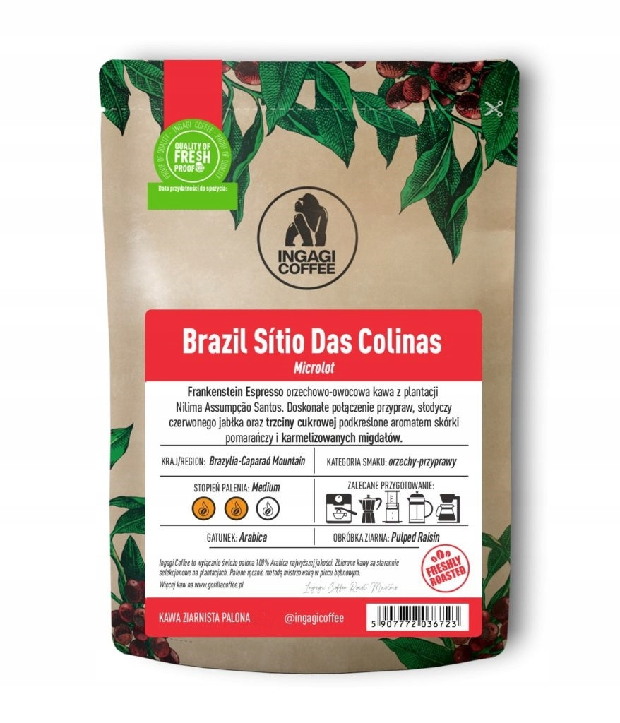 Káva zrnková Brazílie 1 kg Síto Das Colinas arabika