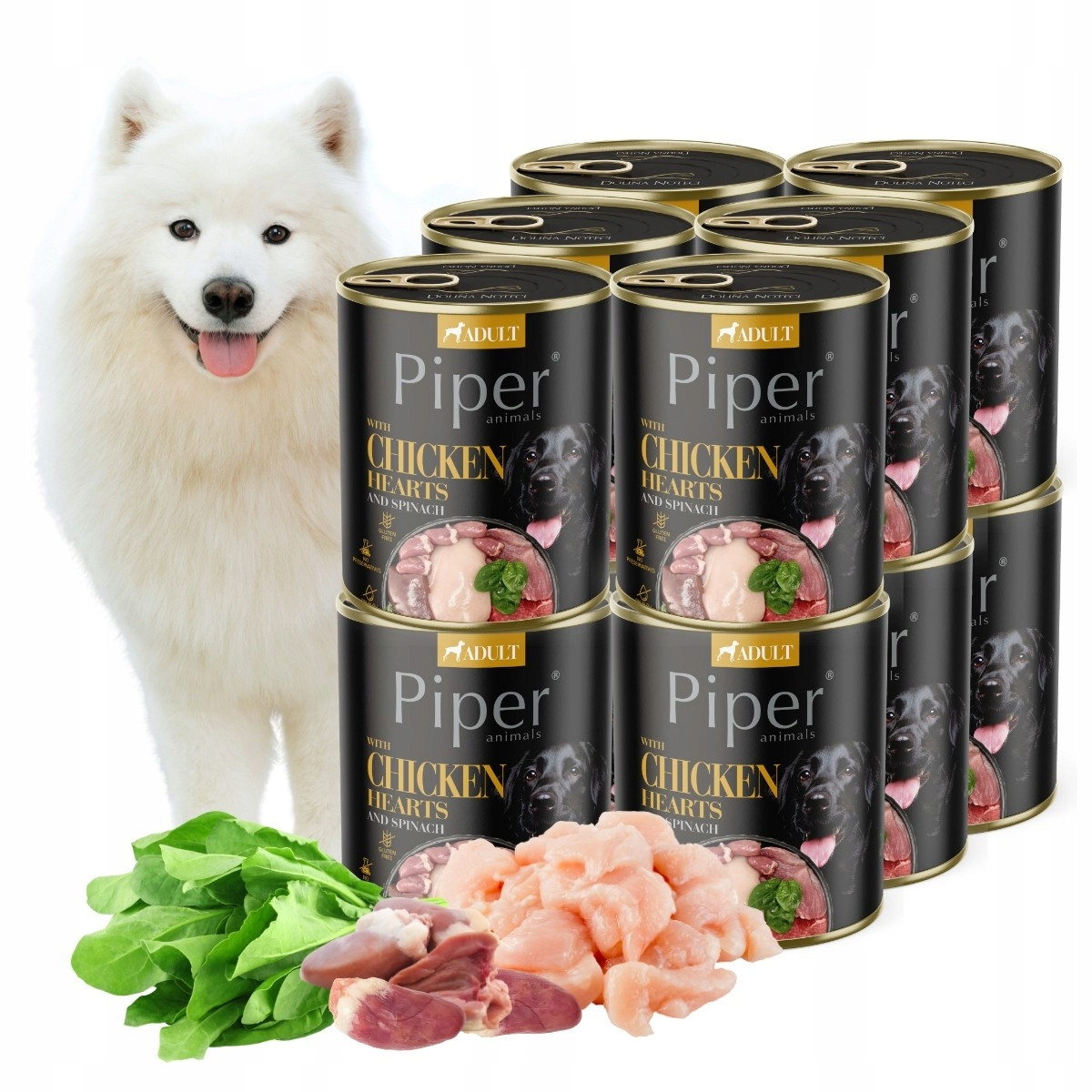 Krmivo pro psa Dolina Noteci Piper s kuřecím masem a špenátem 12x800 g