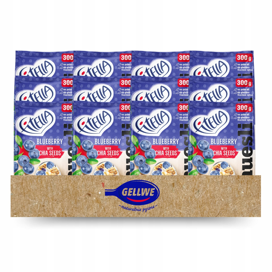 Fitella Borůvkové müsli s chia semínky 300 g x 12 kusů