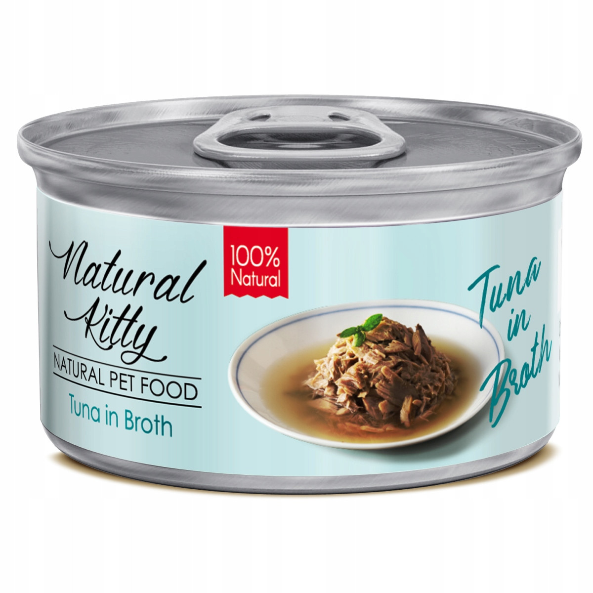 Natural Kitty, krmivo pro kočky všech věkových kategorií, tuňák ve vývaru, 24x80 g