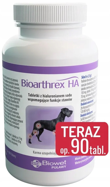 Bioarthrex Ha Chondroitin Glukosamin na klouby pro psa Biowet 90 tablet