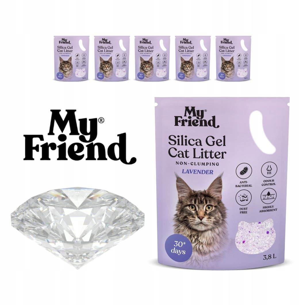 Silikonové stelivo My Friend 6 x 3,8l levandule bezprašná bezpečná
